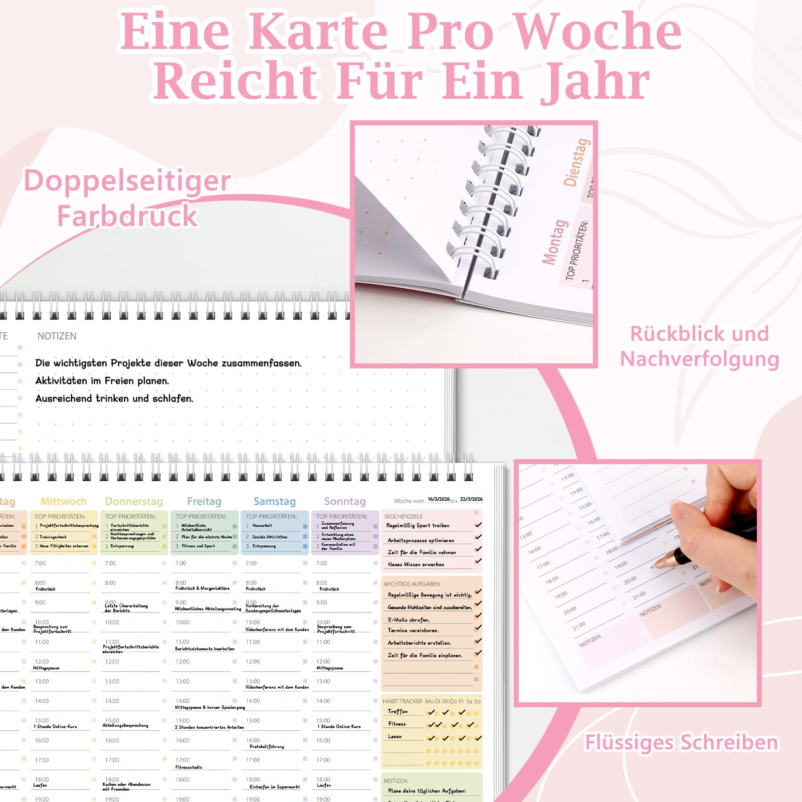 Wochenplaner-Block (undatiert, A4)