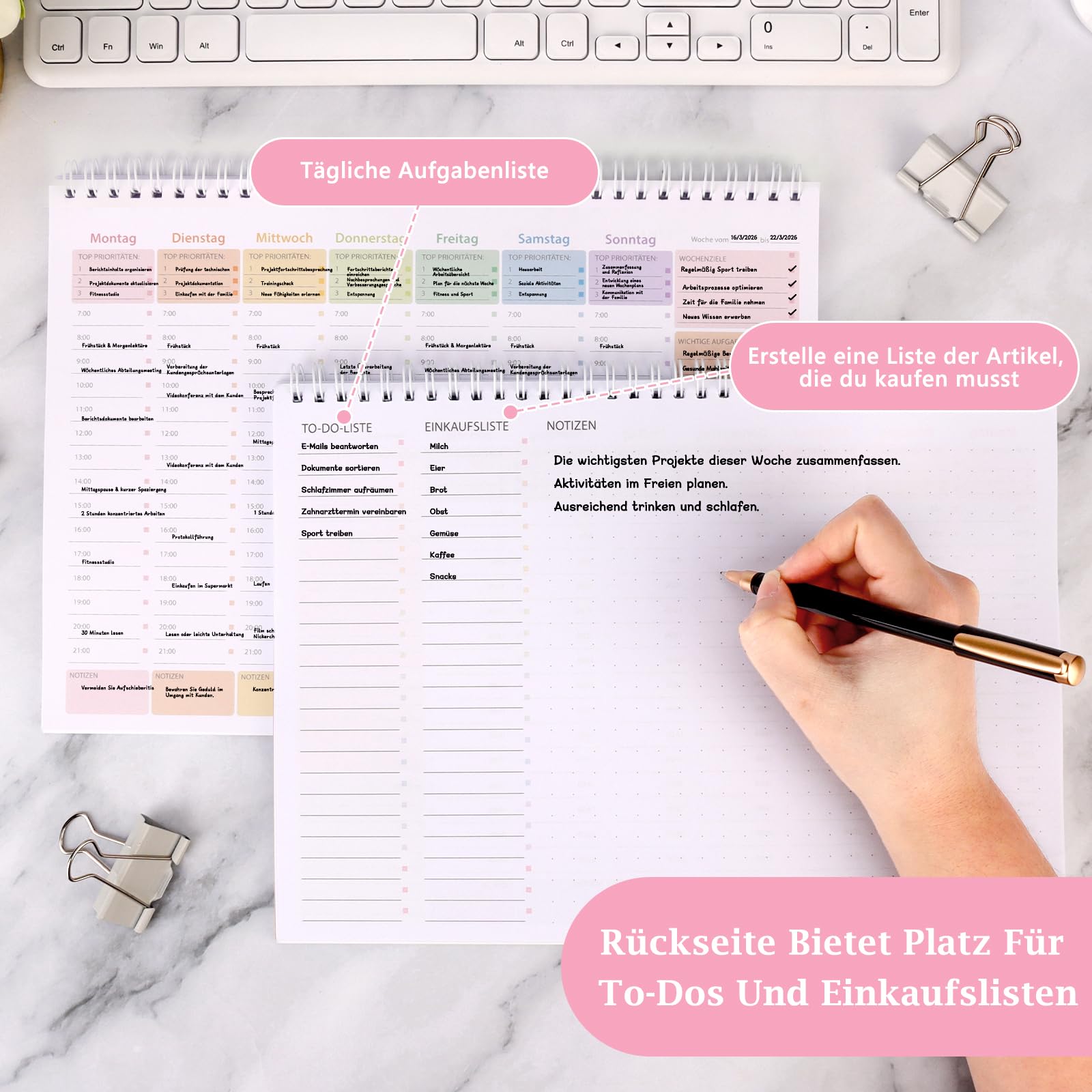 Wochenplaner-Block (undatiert, A4)