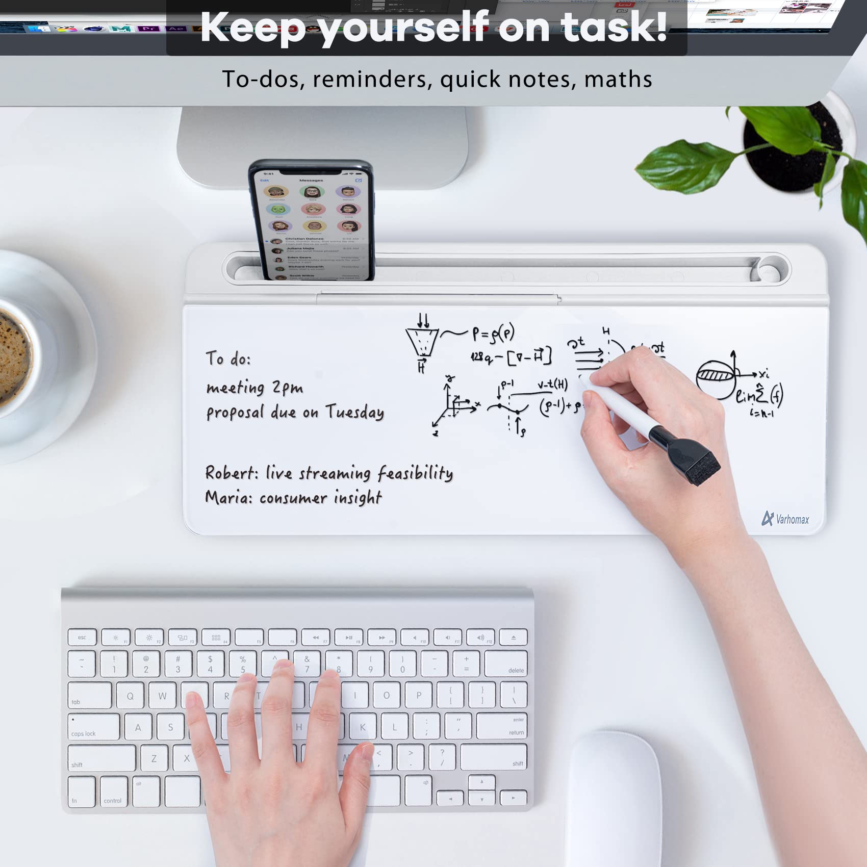 Desktop-Whiteboard aus Glas